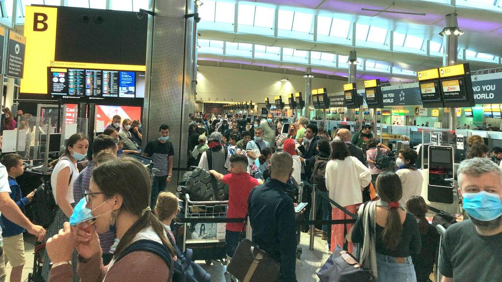 COVID-related delays around UK airports