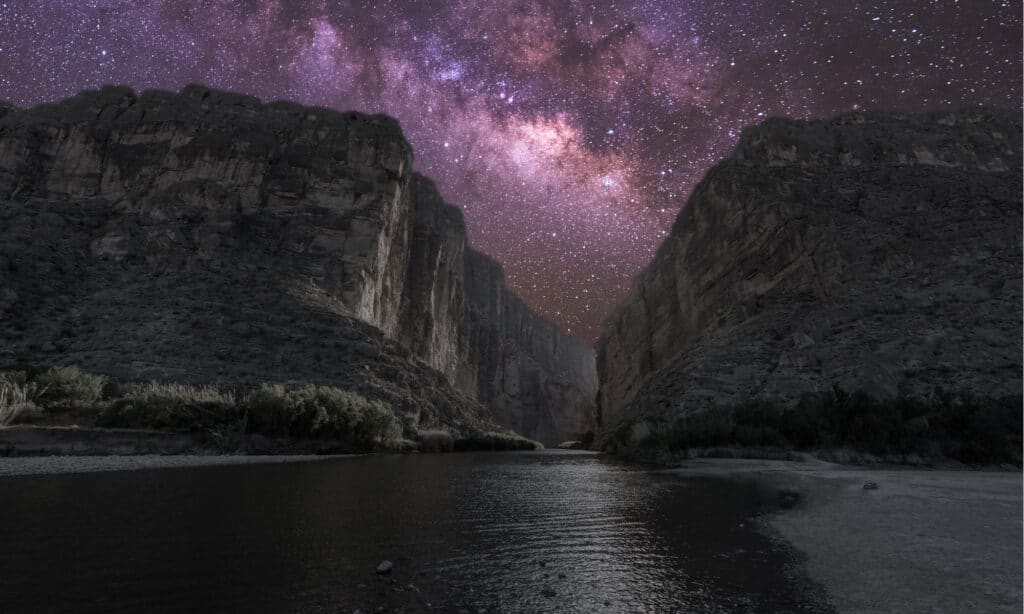 ig Bend National Park - Santa Elena Canyon with Milky Way